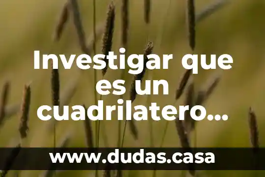 Investigar que es un cuadrilatero que tipos de cuadrilátero