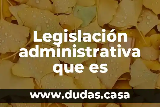 Legislación administrativa que es