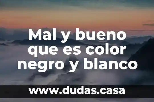 Mal y bueno que es color negro y blanco