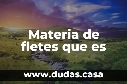 Materia de fletes que es