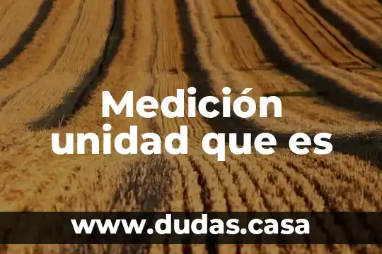 Medición unidad que es