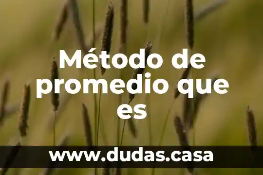 Método de promedio que es