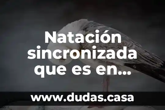 Natación sincronizada que es en ingles