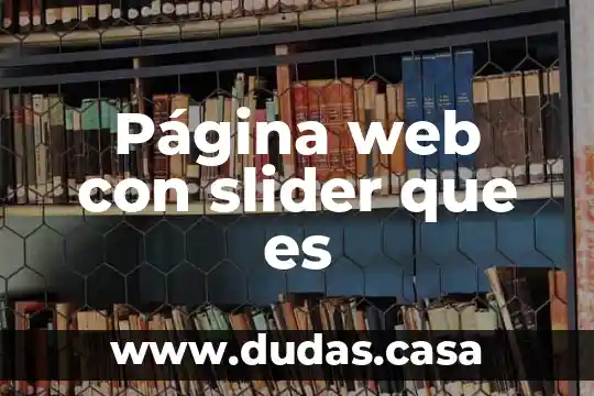 Página web con slider que es