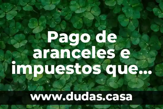 Pago de aranceles e impuestos que es ese documento