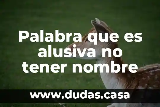 Palabra que es alusiva no tener nombre