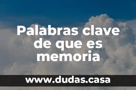 Palabras clave de que es memoria
