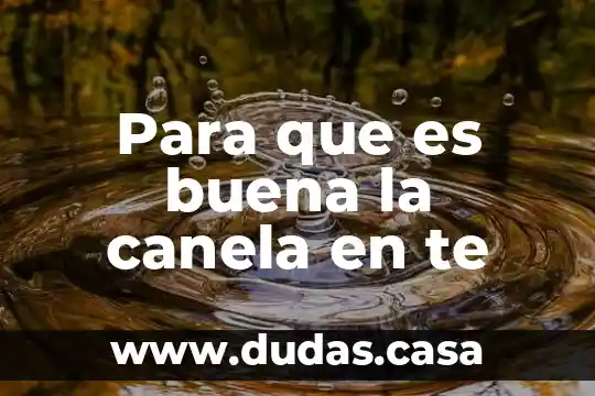 Para que es buena la canela en te