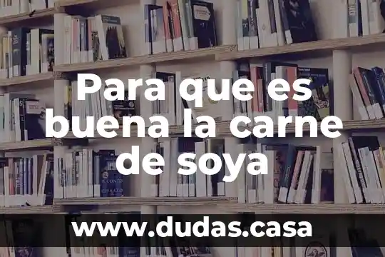 Para que es buena la carne de soya