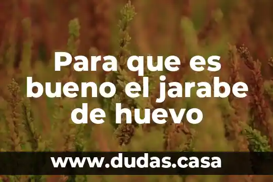 Para que es bueno el jarabe de huevo