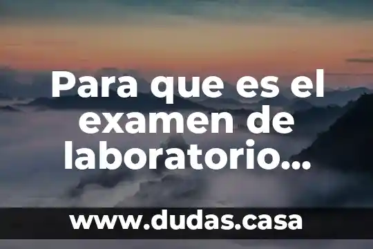 Para que es el examen de laboratorio e.ser