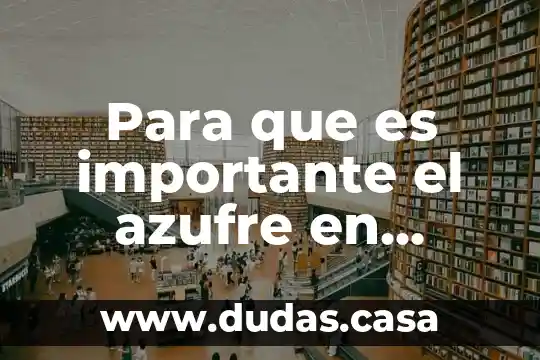Para que es importante el azufre en nuestro cuerpo