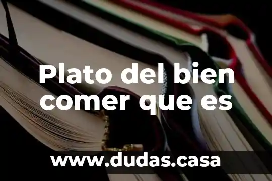 Plato del bien comer que es