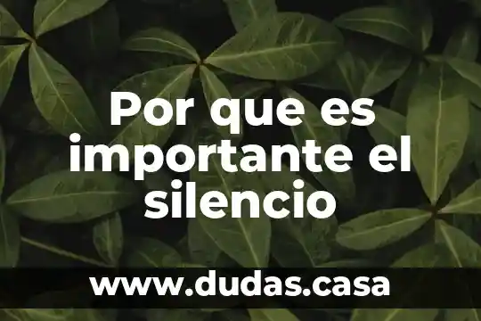 Por que es importante el silencio