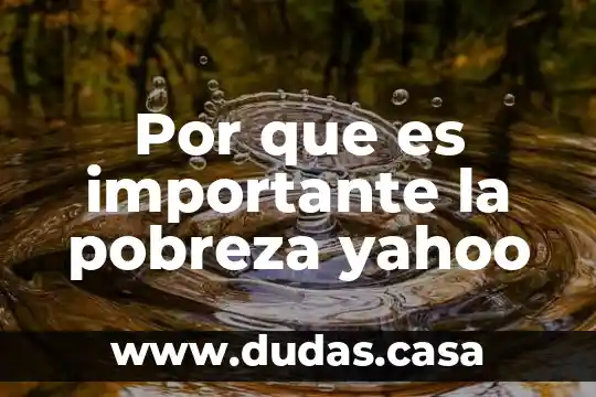 Por que es importante la pobreza yahoo