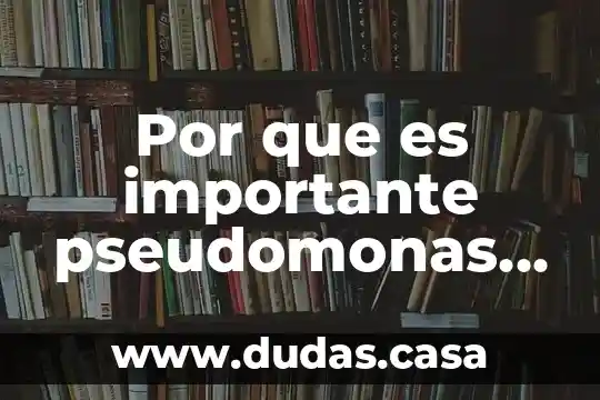 Por que es importante pseudomonas en hospitales