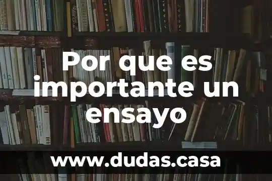 Por que es importante un ensayo