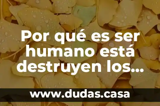 Por qué es ser humano está destruyen los ecosistemas