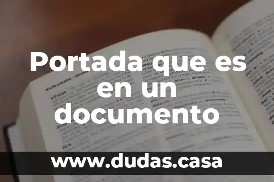 Portada que es en un documento