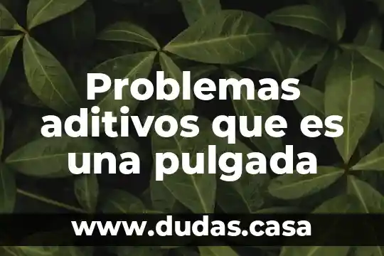 Problemas aditivos que es una pulgada