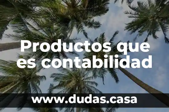 Productos que es contabilidad