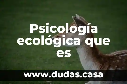 Psicología ecológica que es