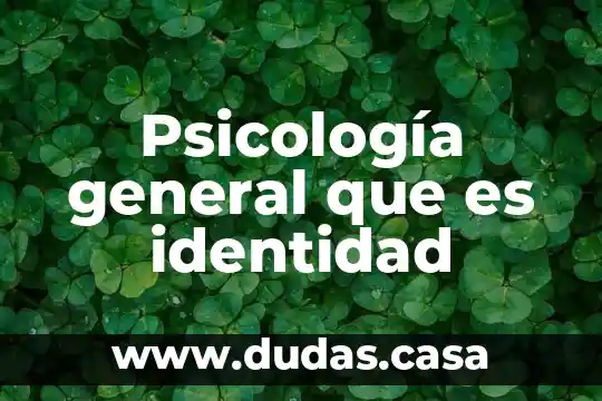 Psicología general que es identidad