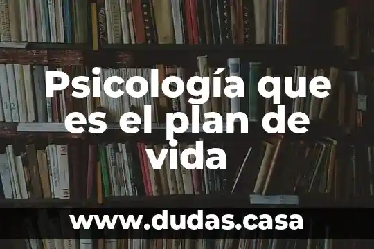 Psicología que es el plan de vida