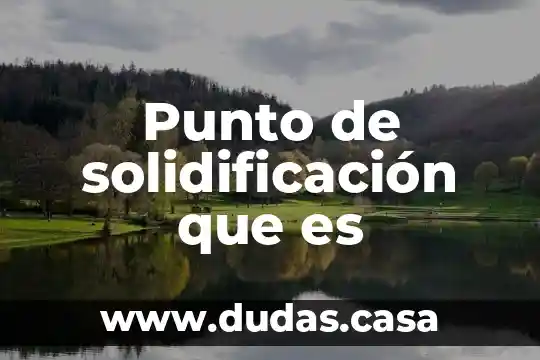 Punto de solidificación que es