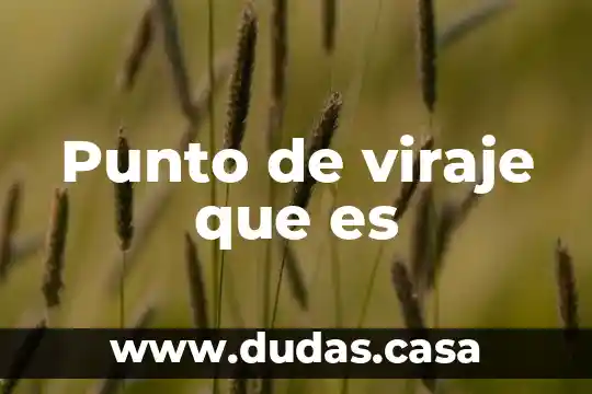 Punto de viraje que es