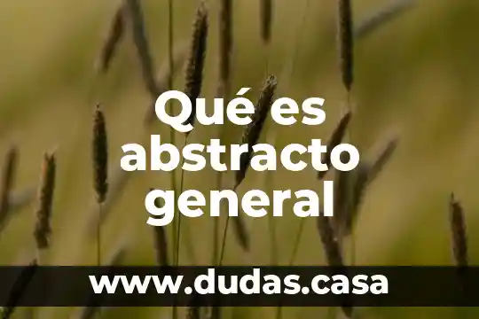 Qué es abstracto general