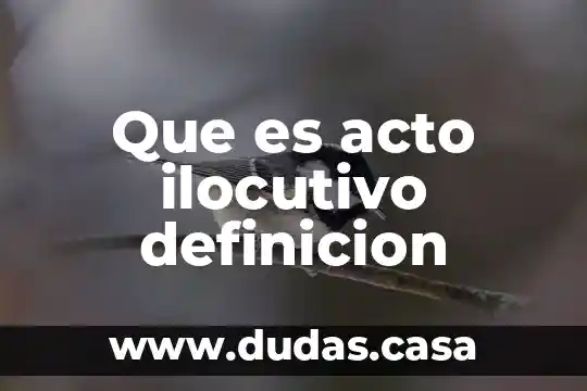 Que es acto ilocutivo definicion
