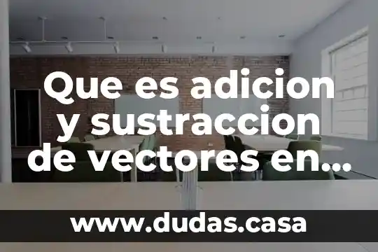 Que es adicion y sustraccion de vectores en fisica