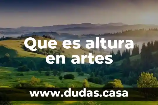 Que es altura en artes