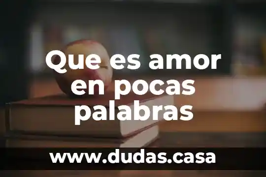 Que es amor en pocas palabras