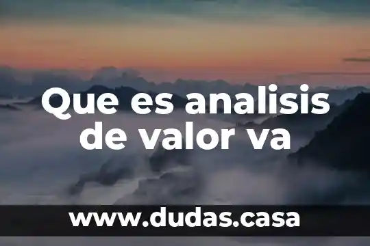 Que es analisis de valor va