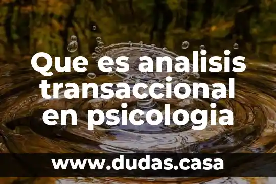 Que es analisis transaccional en psicologia