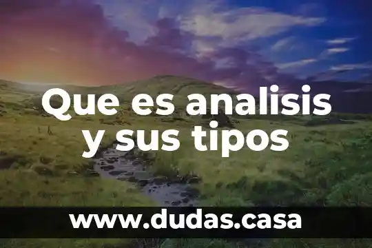 Que es analisis y sus tipos