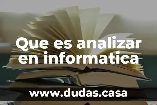 Que es analizar en informatica