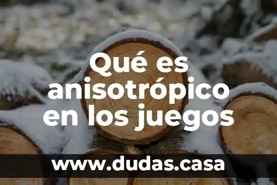 Qué es anisotrópico en los juegos