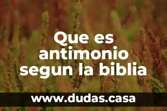 Que es antimonio segun la biblia