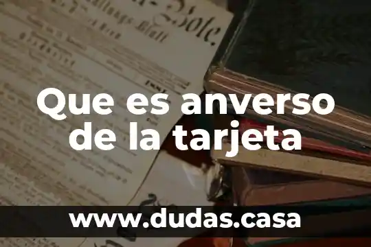 Que es anverso de la tarjeta