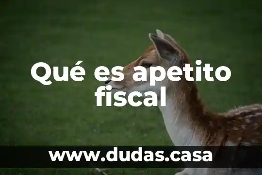 Qué es apetito fiscal