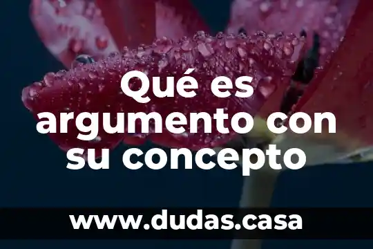 Qué es argumento con su concepto
