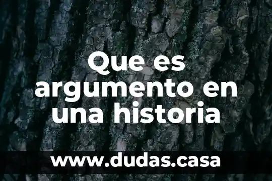 Que es argumento en una historia