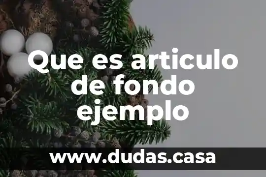 Que es articulo de fondo ejemplo