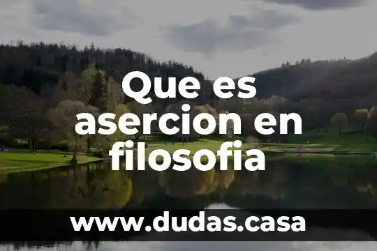 Que es asercion en filosofia