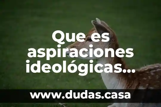 Que es aspiraciones ideológicas políticas y o sociales