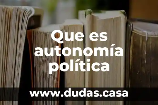 Que es autonomía política