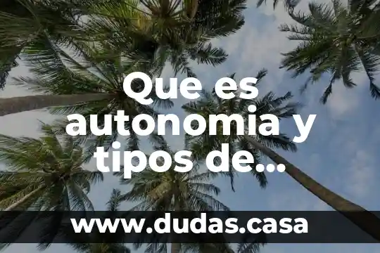 Que es autonomia y tipos de autonomia